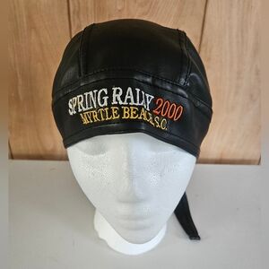 Vintage Spring Rally 2000 Myrtle Beach Biker Skull Cap Headwrap In Black